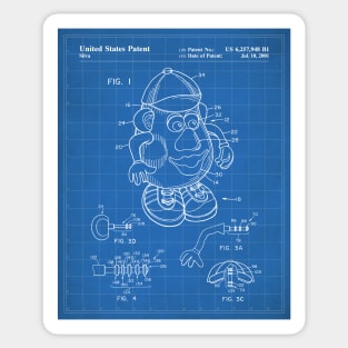 Retro Toys Patent - Kids Toy Childrens Bedroom Art - Blueprint Sticker